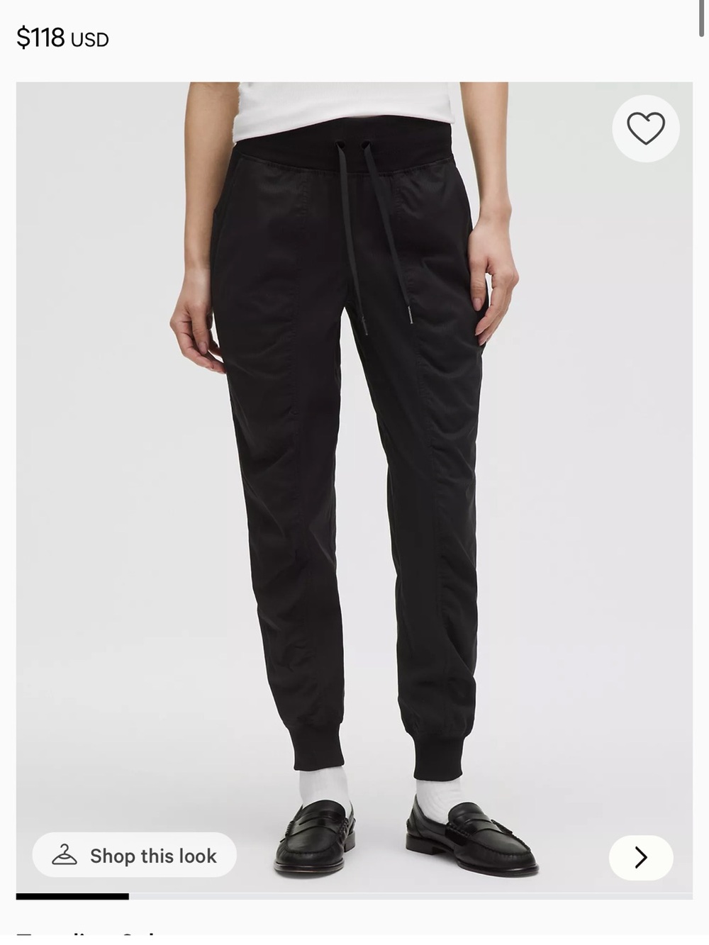 lululemon athletica Black Slim Jogger Pants